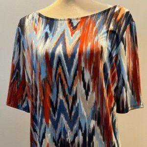 Zig Zag Red, Orange and Navy Dress
